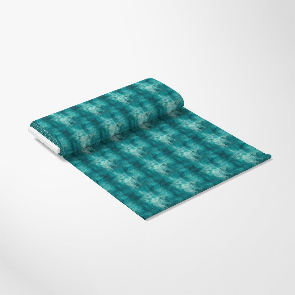 Teal Grunge Pattern 4 Quilting Cotton Fabric