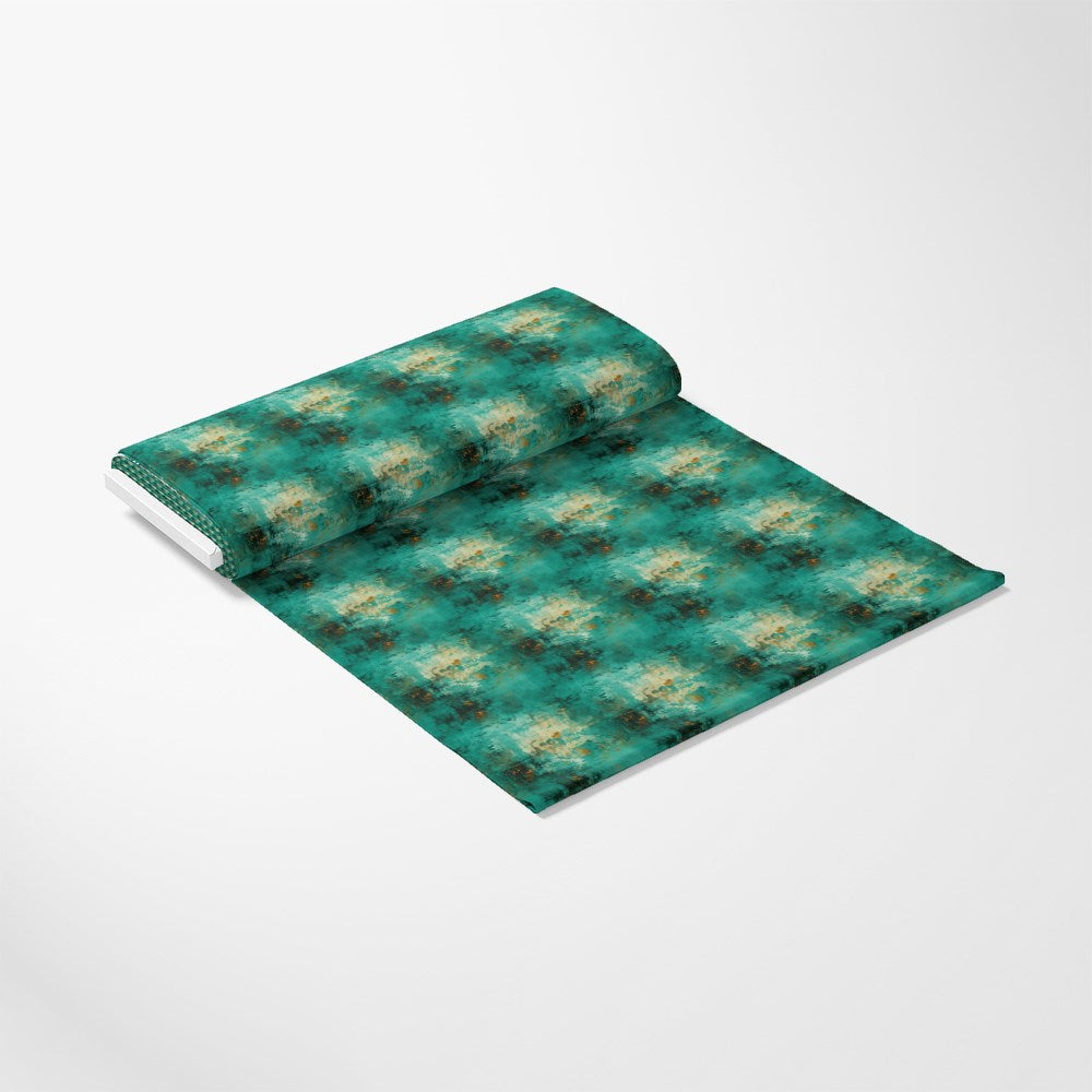 Teal Grunge Pattern 10 Quilting Cotton Fabric