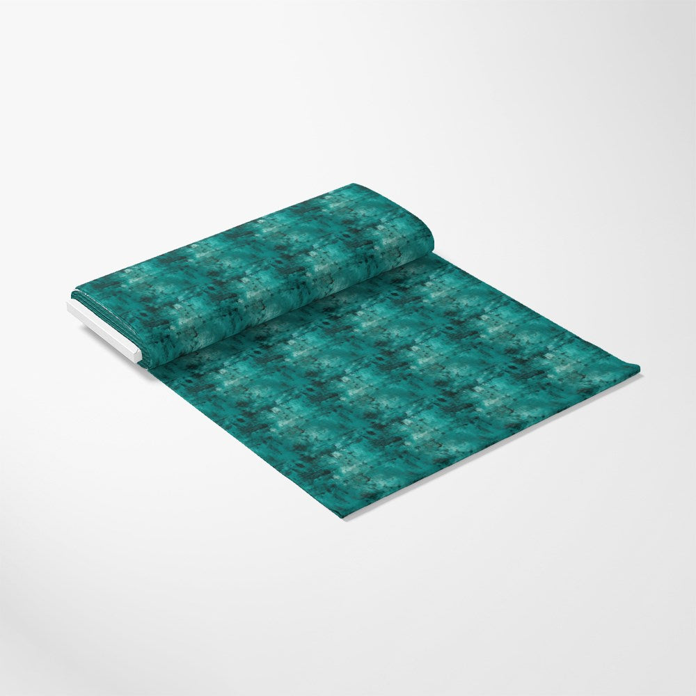 Teal Grunge Pattern 1 Quilting Cotton Fabric