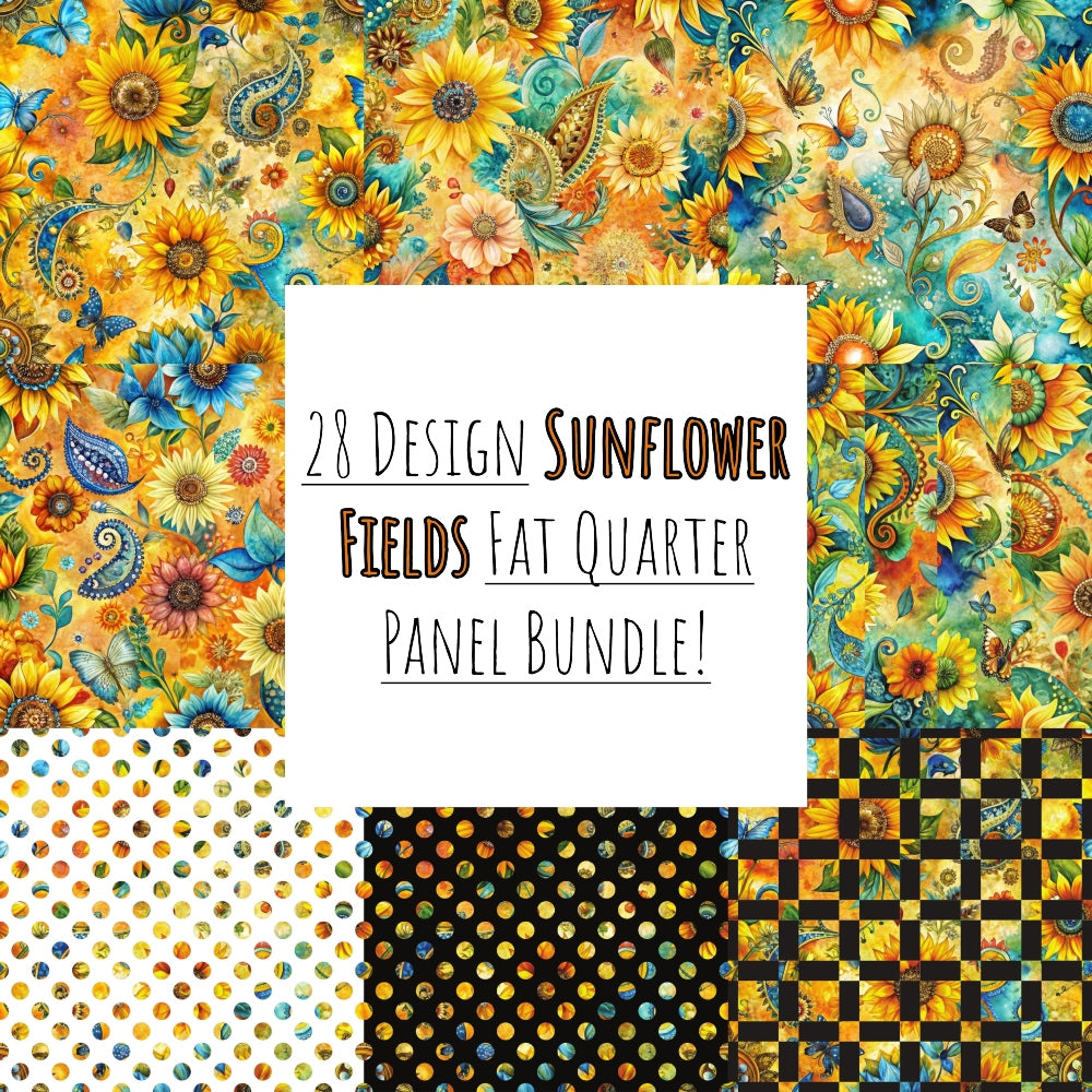 28 Design Sunflower Fields Fat Quarter Panel Bundle!