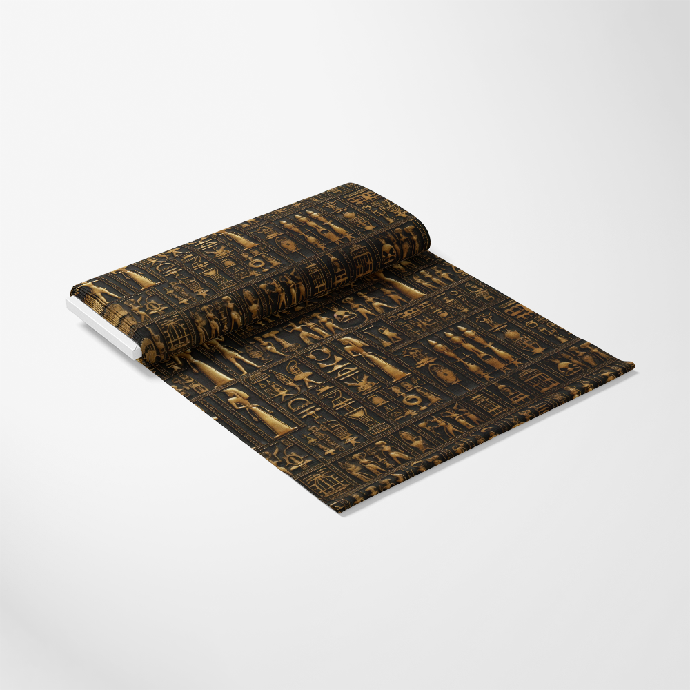 - 2D Ancient Egypt Pattern 71 Quilting Cotton Fabric
- black, brown, gold tones
- hieroglyphics, Egyptian symbols
- vintage, cultural, historic design
- textile, material, cloth
- premium quilting cotton
- fabric roll, yardage option
- South Carolina printed, soft finish