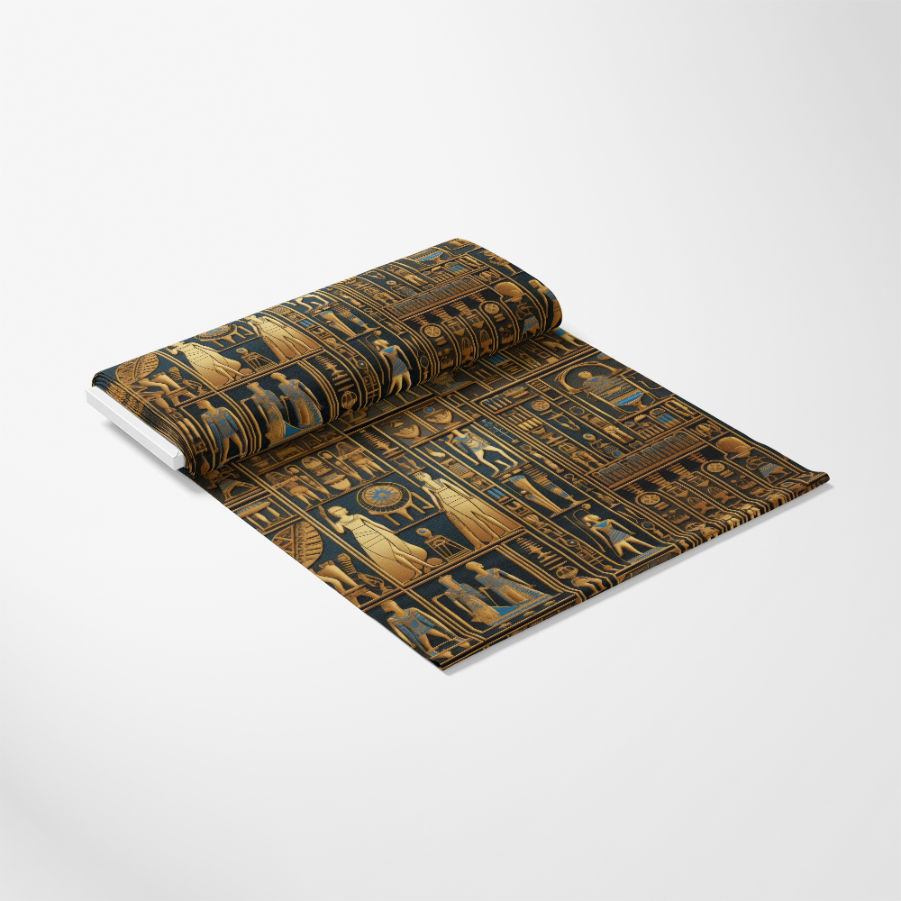- 2D Ancient Egypt Pattern 14 Quilting Cotton Fabric
- Egyptian motif
- Historic symbols
- Gold and black colors
- Cotton textile
- Quilting material
- Decorative design
- Soft fabric
- Fabric roll