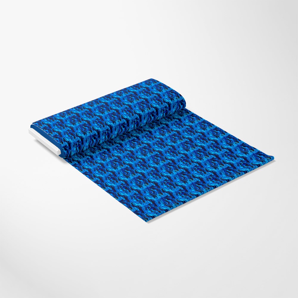 Blue Splash Fire Flame Pattern 10 Quilting Cotton Fabric