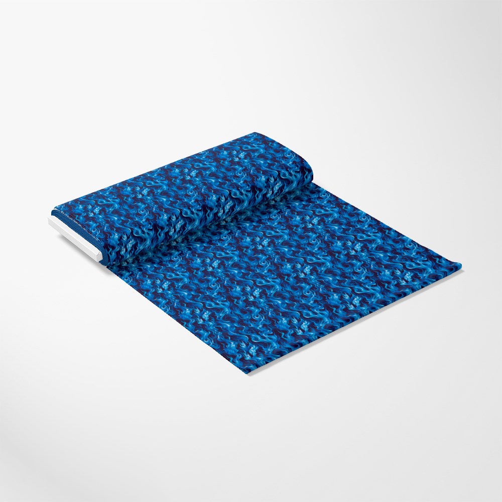 Blue Splash Fire Flame Pattern 1 Quilting Cotton Fabric