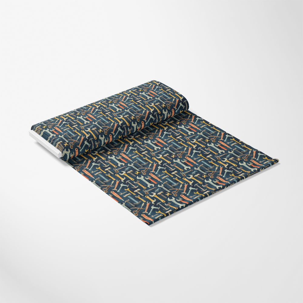 - Tool Shop Pattern 4 Quilting Cotton Fabric
- Dark blue base
- Multi-colored tools design
- Wrenches, hammers, screwdrivers
- Construction, workshop theme
- Cotton textile
- Quilting material
- Crafting fabric
- Durable, soft texture
- Printed yardage
- Sewing, DIY projects