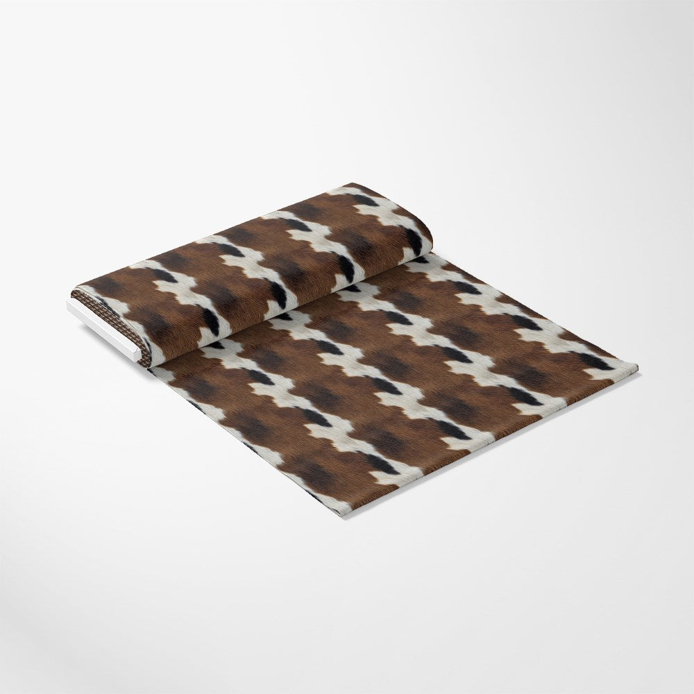 Bold Brown and White Cow Pattern 8 Quilting Cotton Fabric