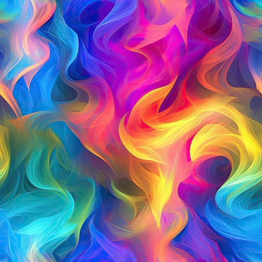 Rainbow Smoke Pattern 8 Quilting Cotton Fabric, vibrant, multicolor, swirling, abstract, gradient, rainbow, soft texture, premium quilting cotton, fabric yardage, artistic, colorful, fluid shapes, bright hues, decorative textile, USA made