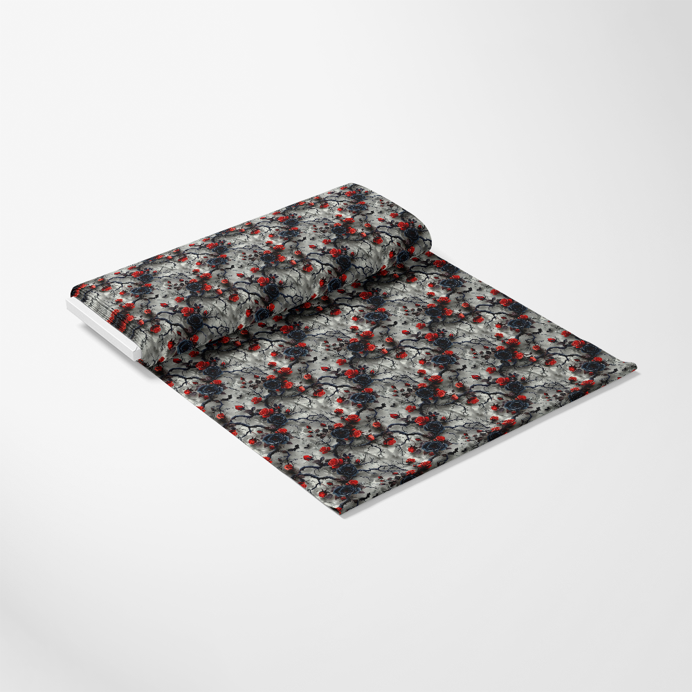 - A Gothic Night Pattern 11 Quilting Cotton Fabric
- dark background
- floral design
- red accents
- black details
- gray hues
- cotton textile
- quilting material
- premium fabric
- decorative print
- sophisticated style