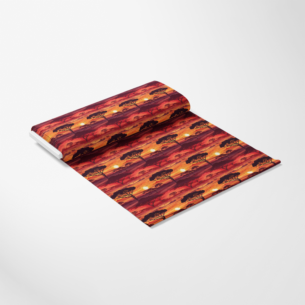 • African Safari Sunset Pattern 10 Quilting Cotton Fabric
• Quilting cotton fabric
• Sunset colors: orange, red, yellow, black
• Safari landscape design
• Fabric yardage roll
• Premium cotton material
• Vibrant color print
• Soft texture quilting fabric
• Nature inspired textile
• Warm tone cotton fabric