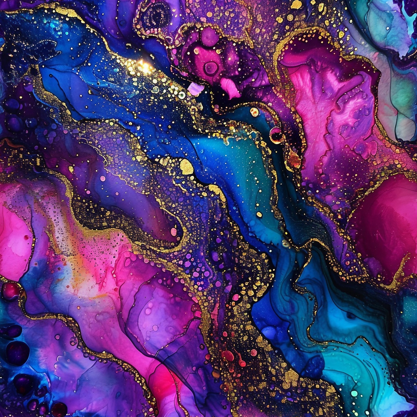 Alcohol Ink Paisley Pattern 9 Quilting Cotton Fabric