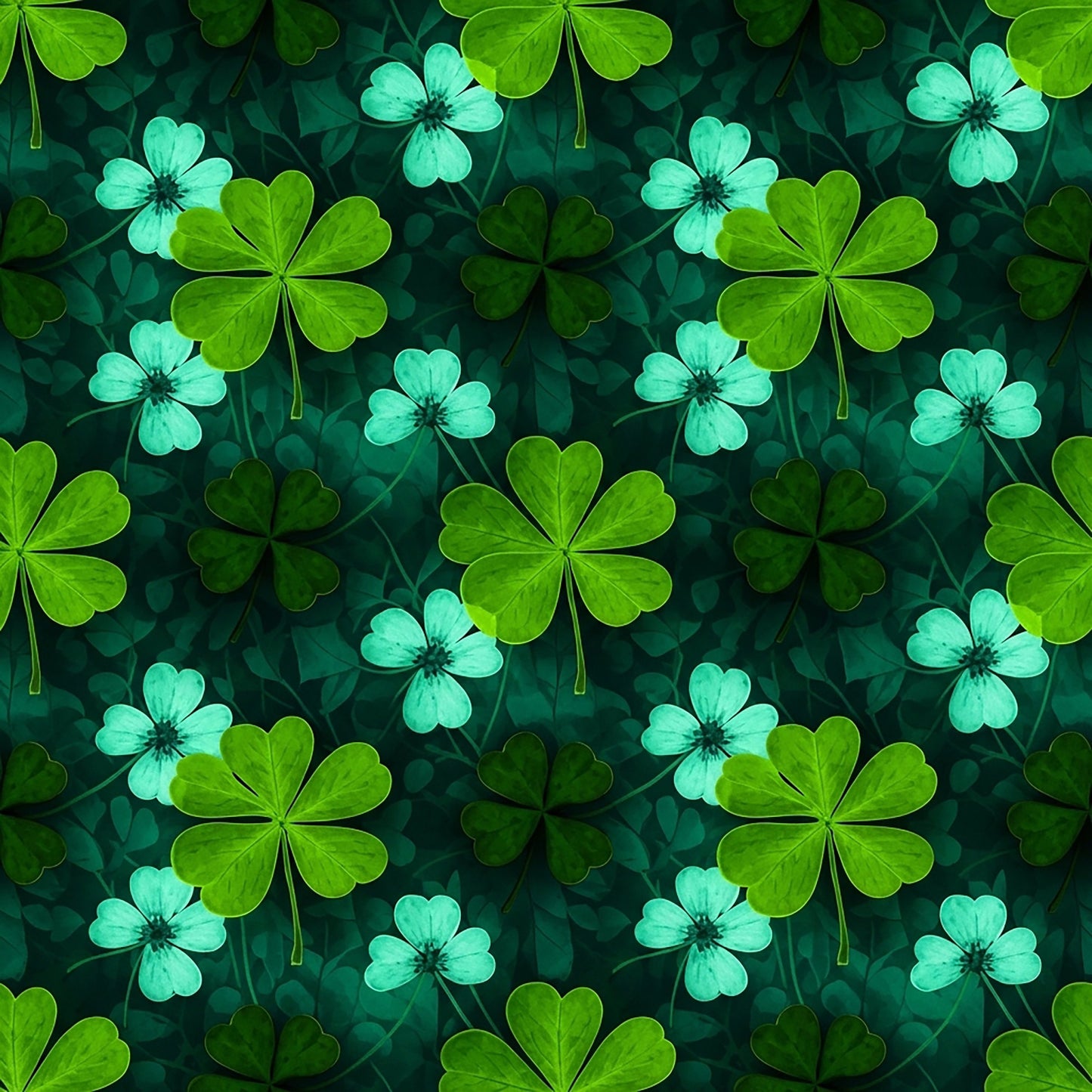 Alcohol Ink Shamrock Pattern 13 Quilting Cotton Fabric