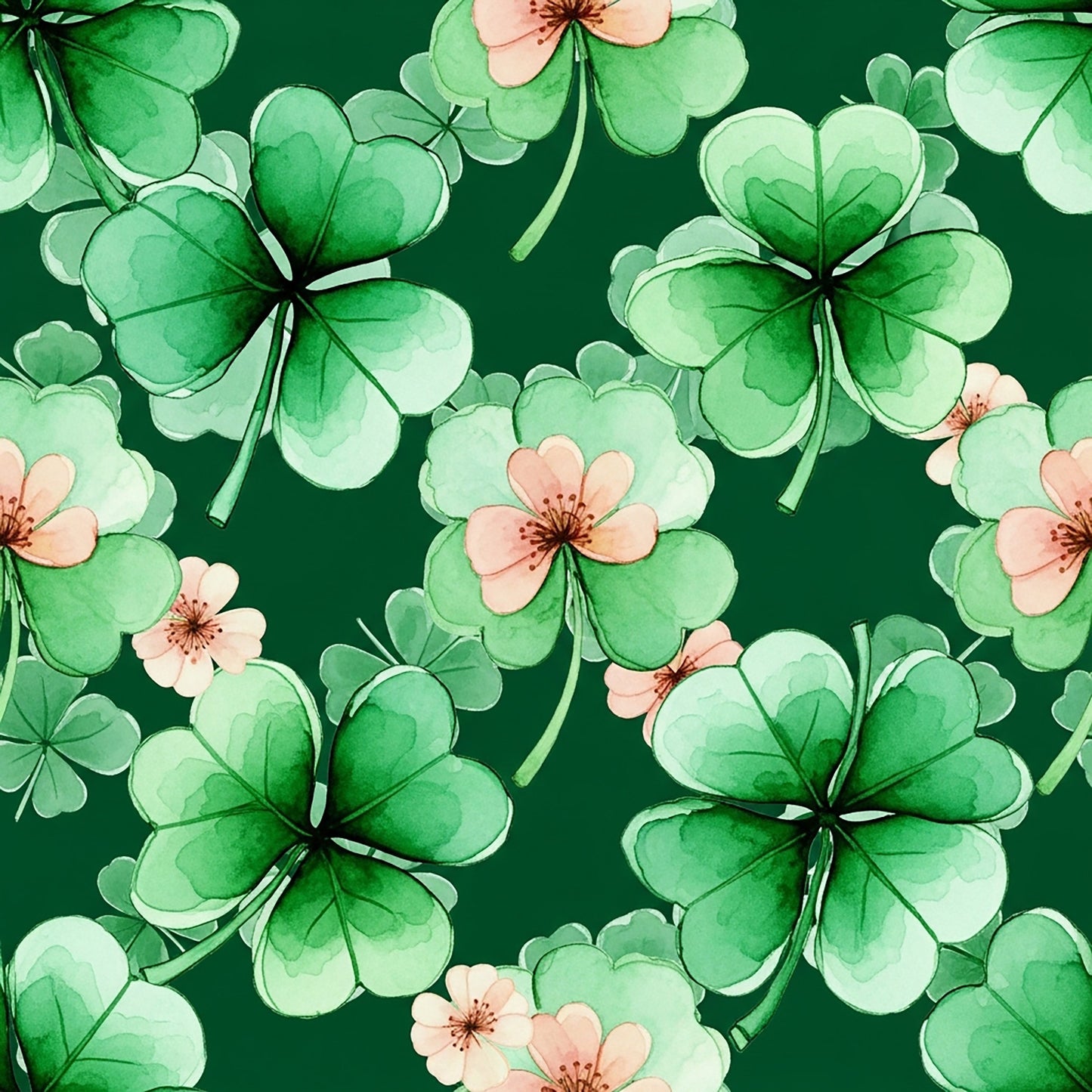 Alcohol Ink Shamrock Pattern 1 Quilting Cotton Fabric