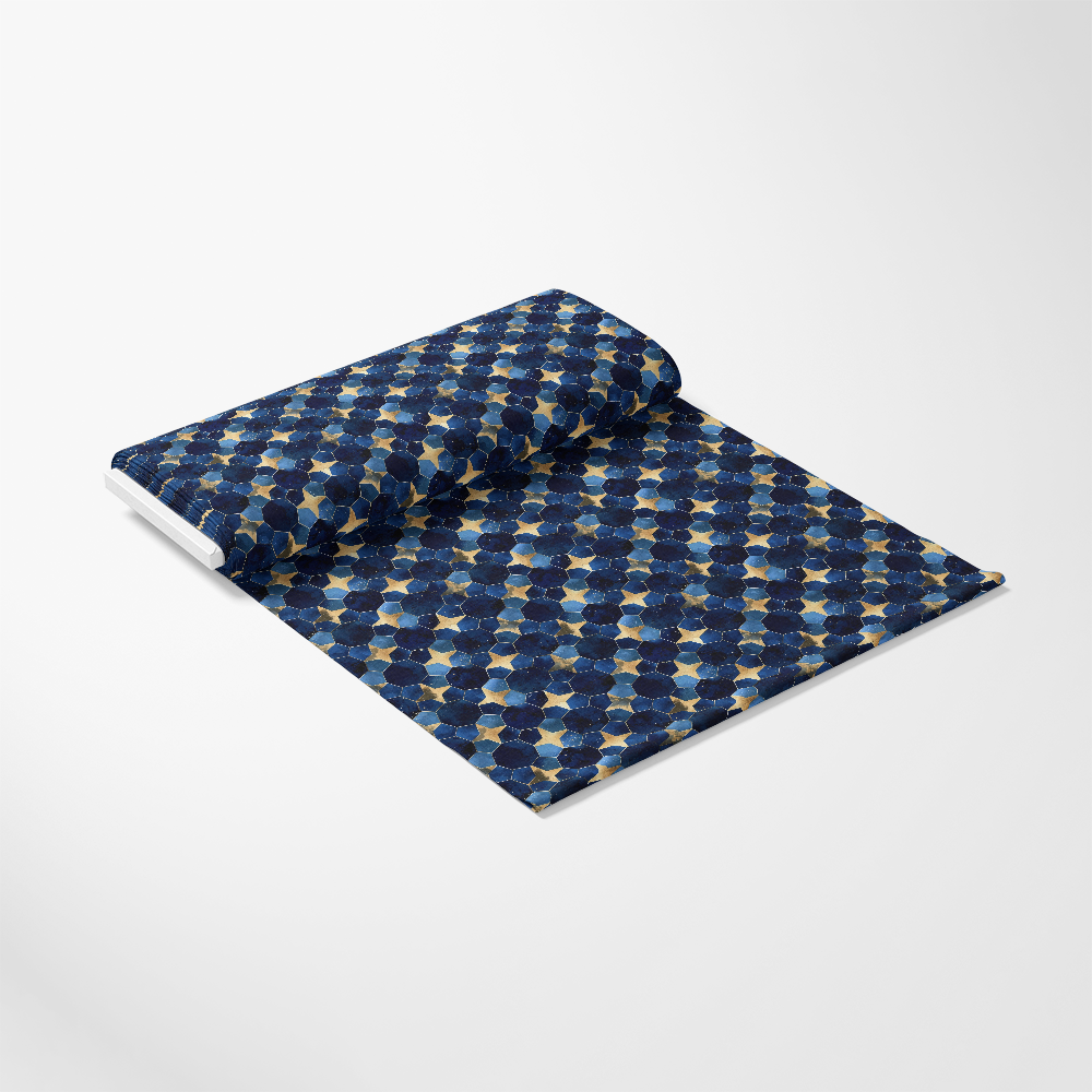 Arabian Midnight Pattern 12 Quilting Cotton Fabric, quilting, cotton, fabric, blue, navy, gold, geometric, mosaic, textile, seamless, traditional, premium, yardage, soft, vibrant, printed, cloth, decorative, smooth surface