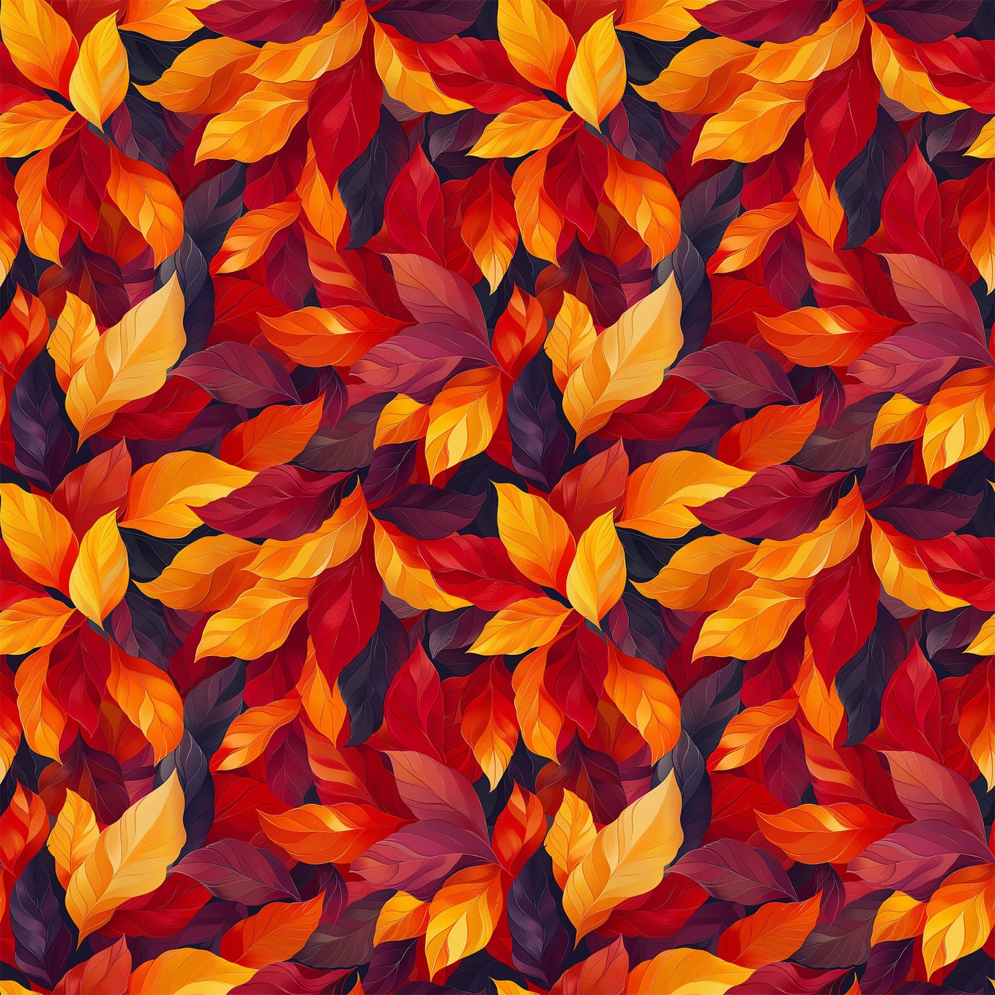 Artistic Autumn Leaves Pattern 1 Quilting Cotton Fabric