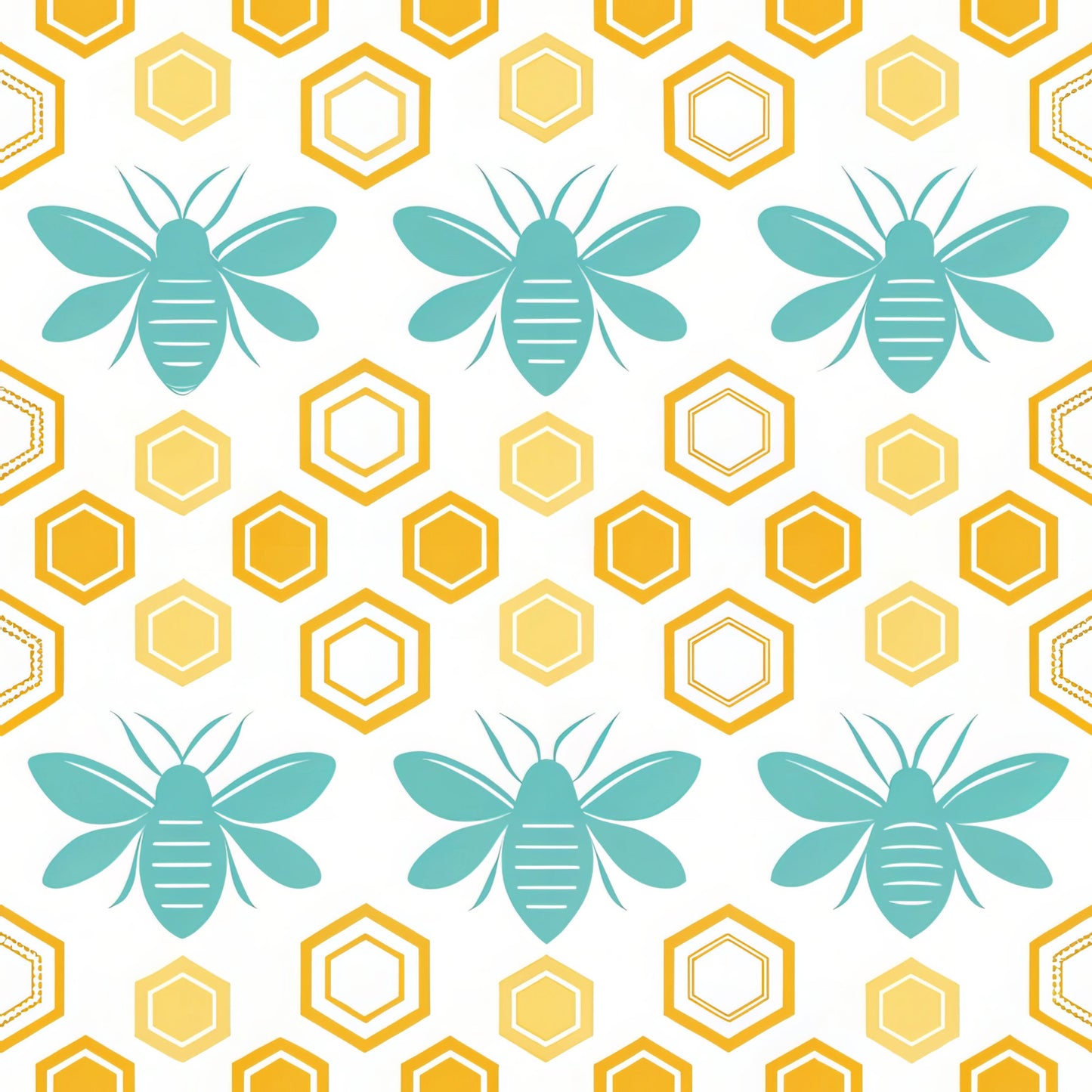 Bees and Beehives Pattern 12 Quilting Cotton Fabric