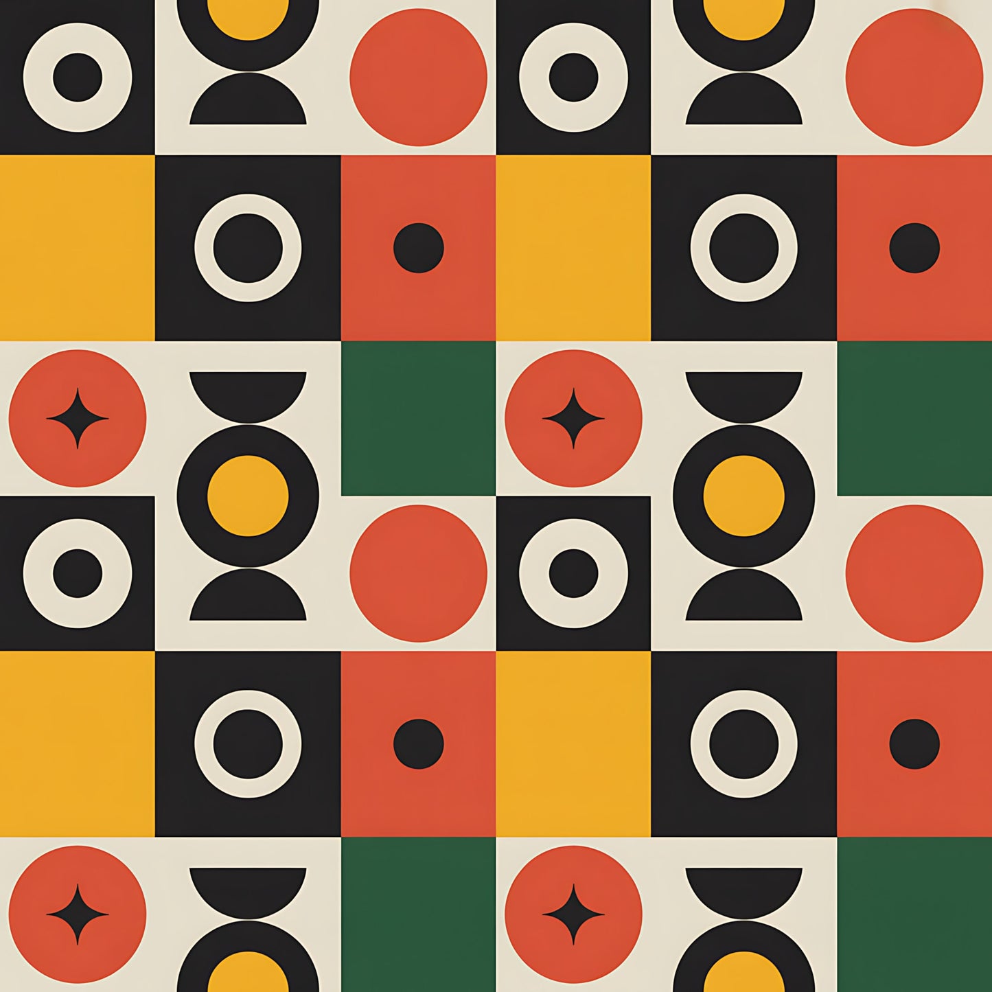 Black History Month Bauhaus Pattern 29 Quilting Cotton Fabric