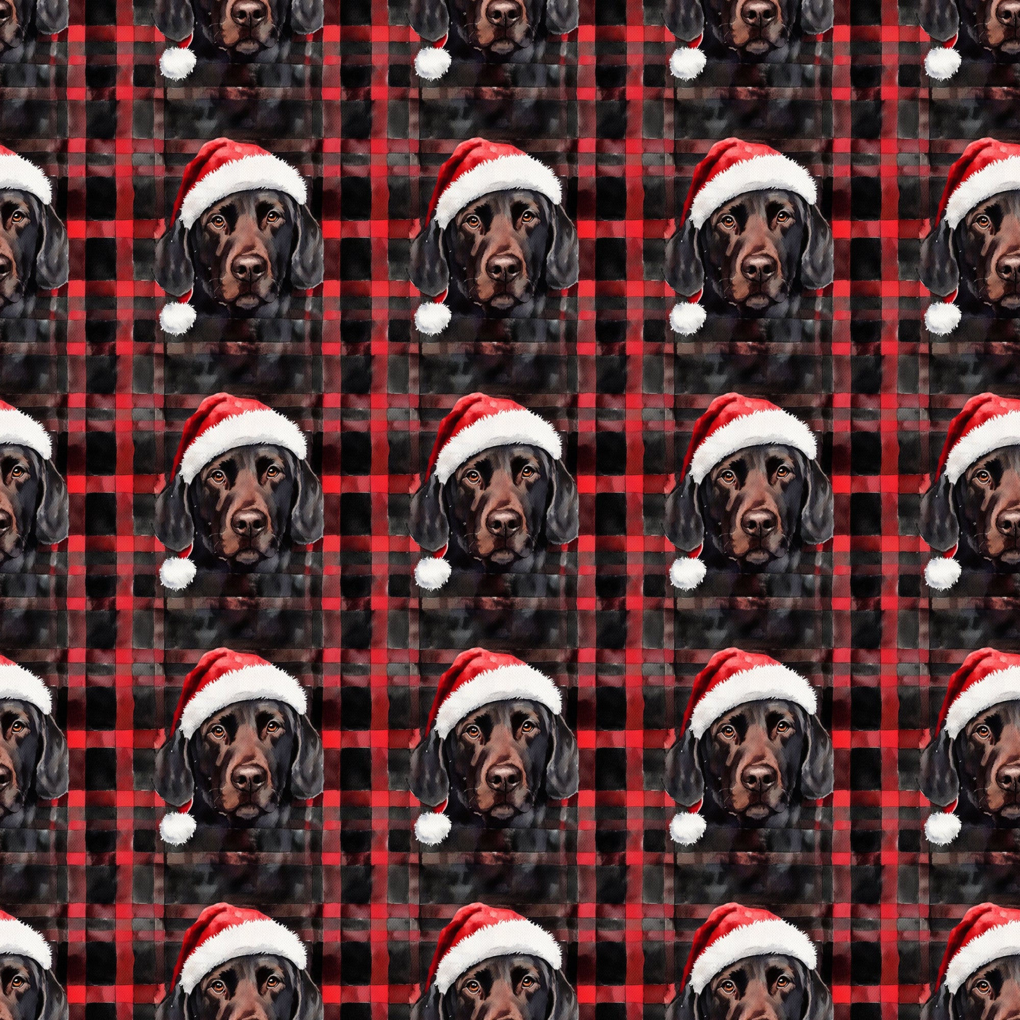 Black Lab Buffalo Check Pattern 1 Quilting Cotton Fabric ...