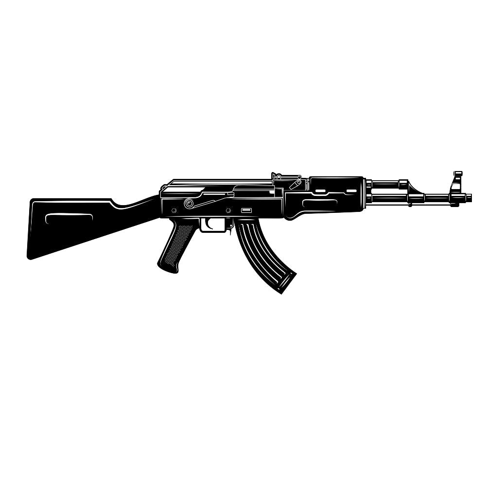 Black and White AK-47 Fabric Panel