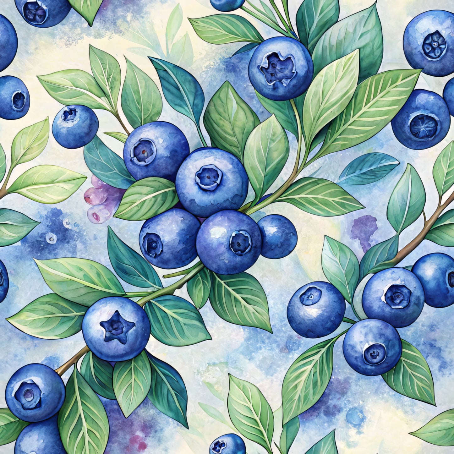 Blueberry Garden Pattern 10 Quilting Cotton Fabric
