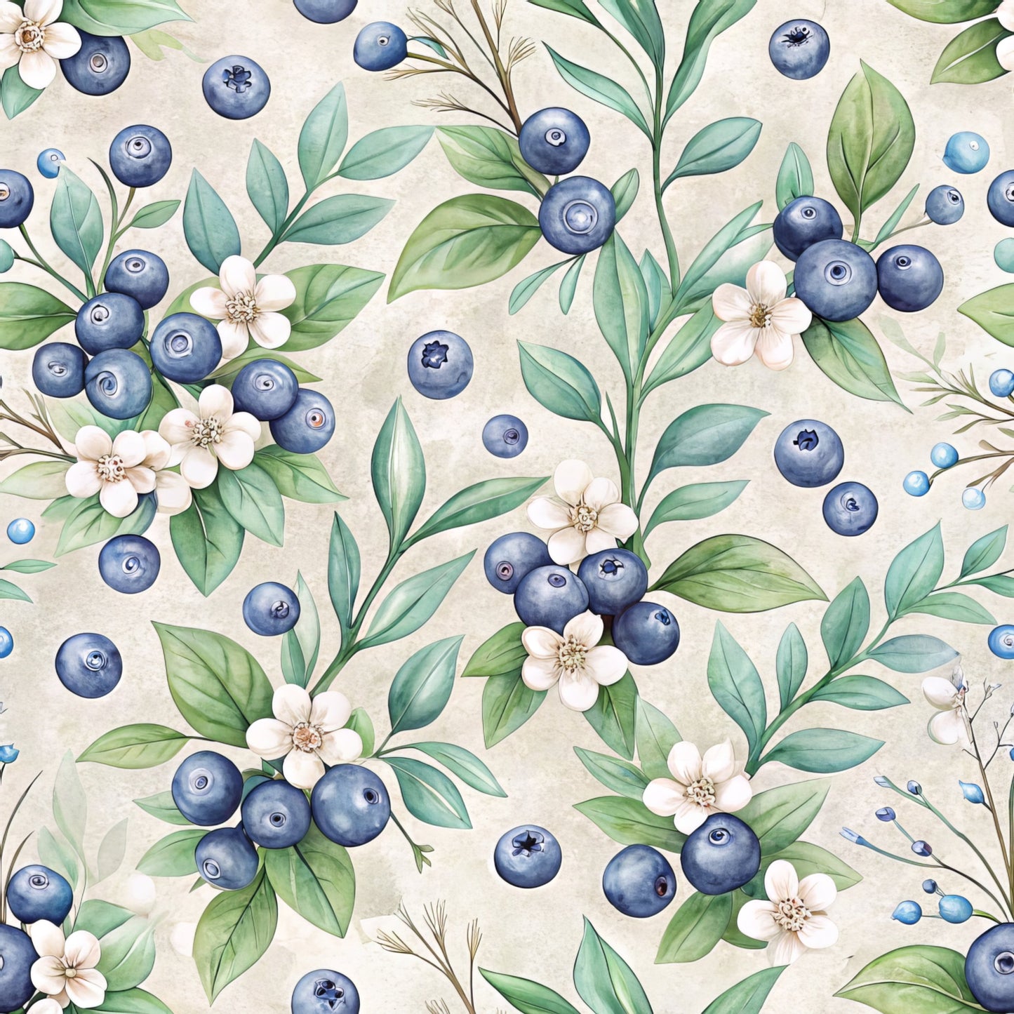 Blueberry Garden Pattern 5 Quilting Cotton Fabric