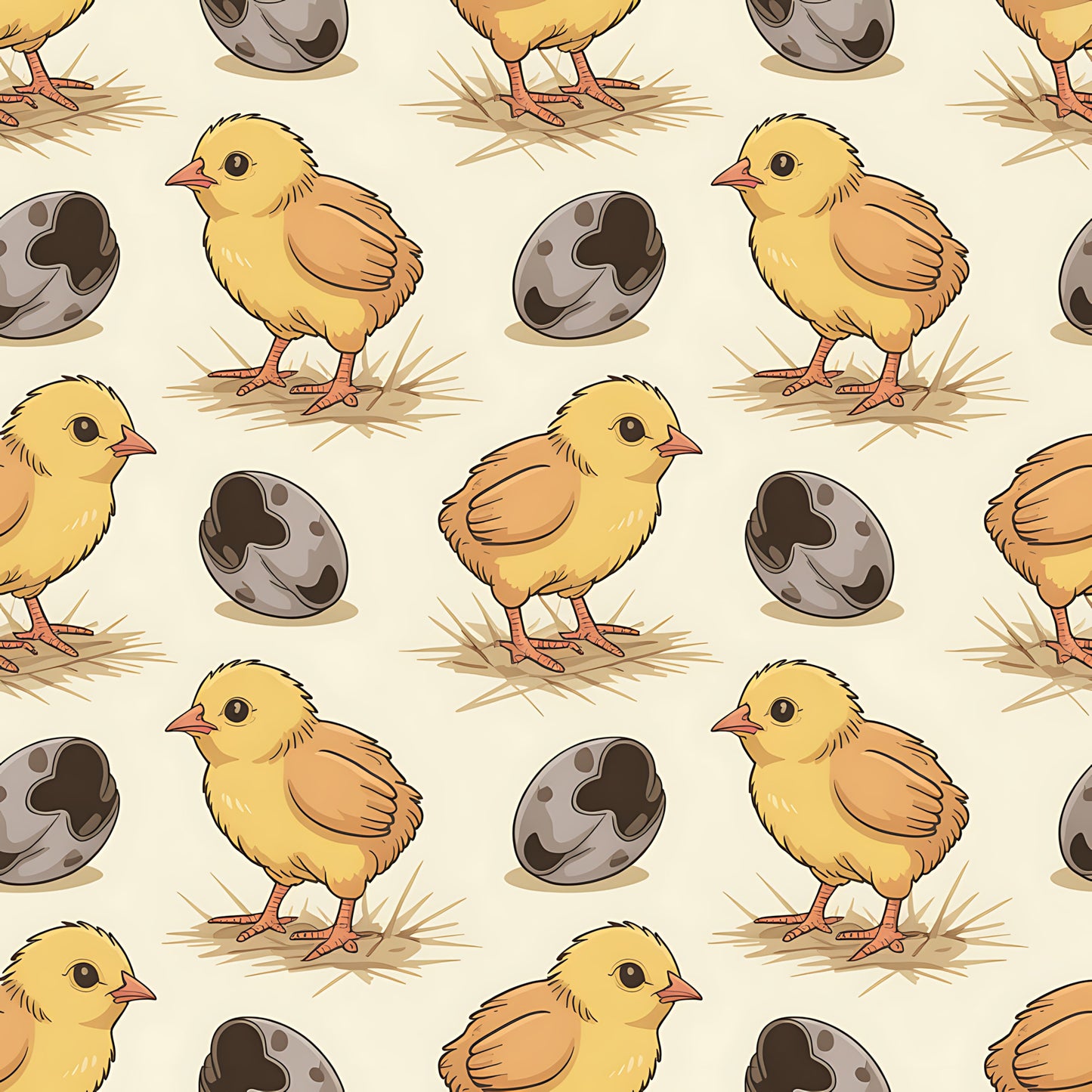 Chicken and Eggs Pattern 5 Quilting Cotton Fabric