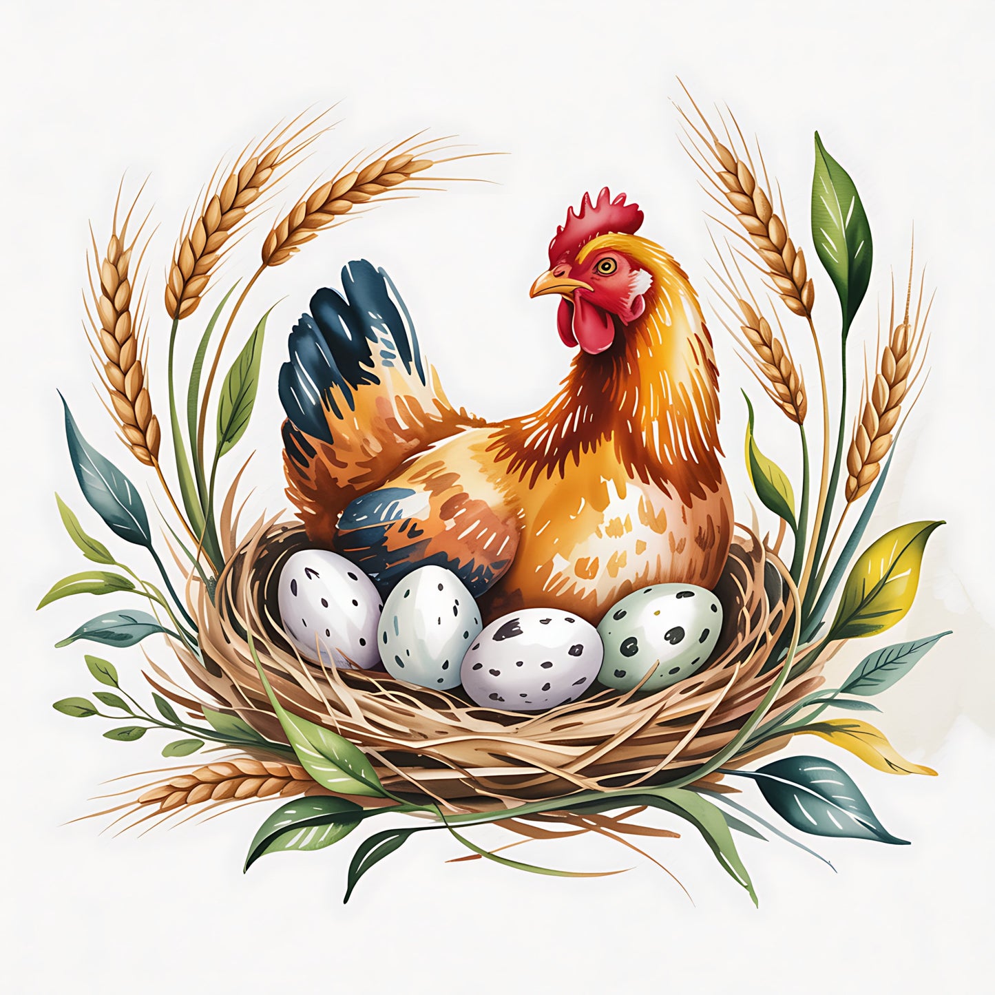 Chickens and Eggs Pattern 20 Quilting Cotton Fabric
