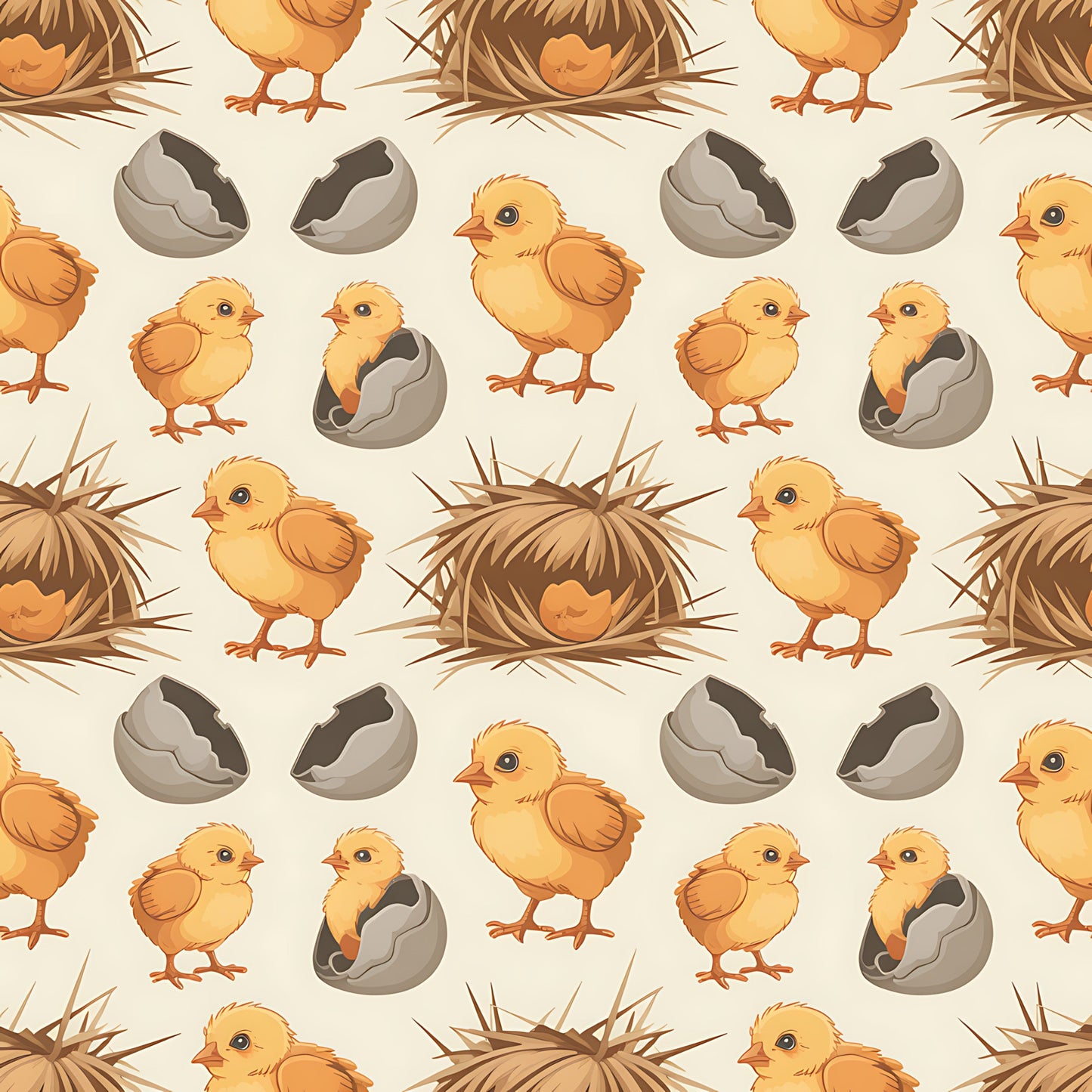 Chickens and Eggs Pattern 5 Quilting Cotton Fabric