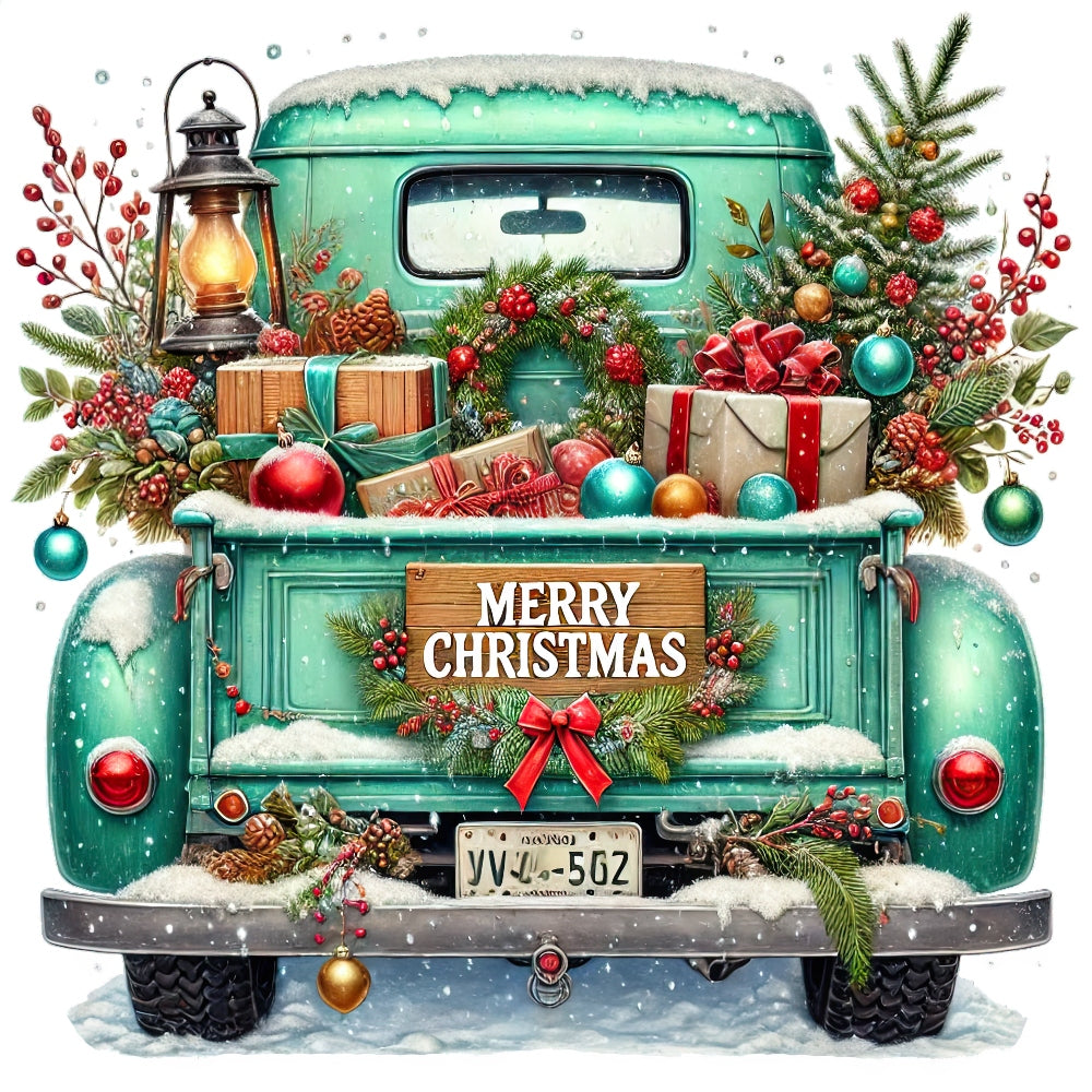 Christmas Trucks Fabric Panel 22