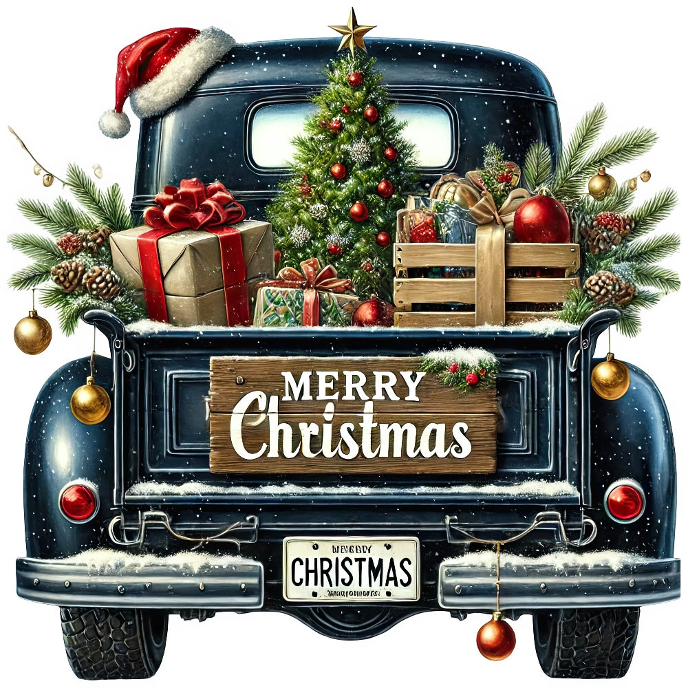 Christmas Trucks Fabric Panel 8