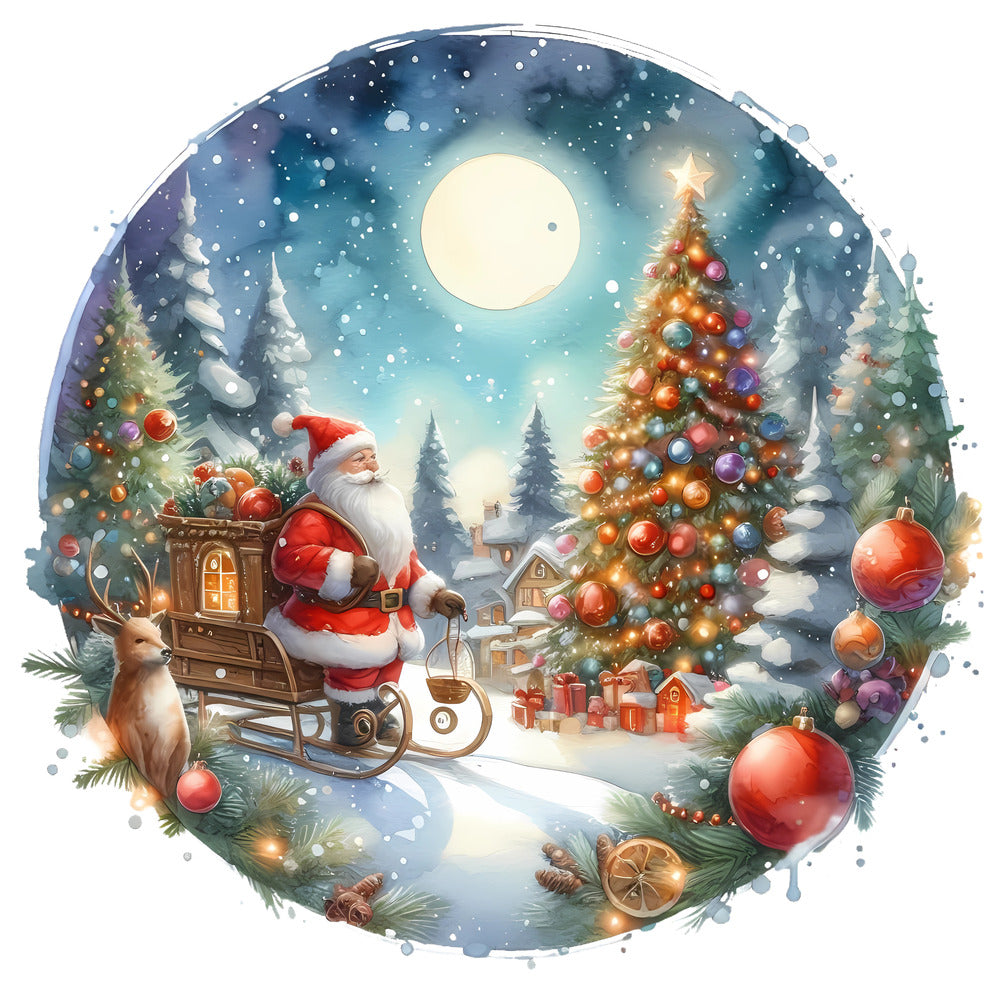 Christmas Winter Scene 15 Fabric Panel