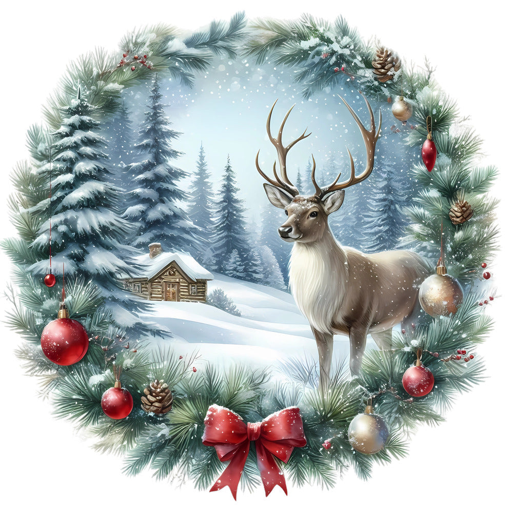 Christmas Winter Scene 19 Fabric Panel