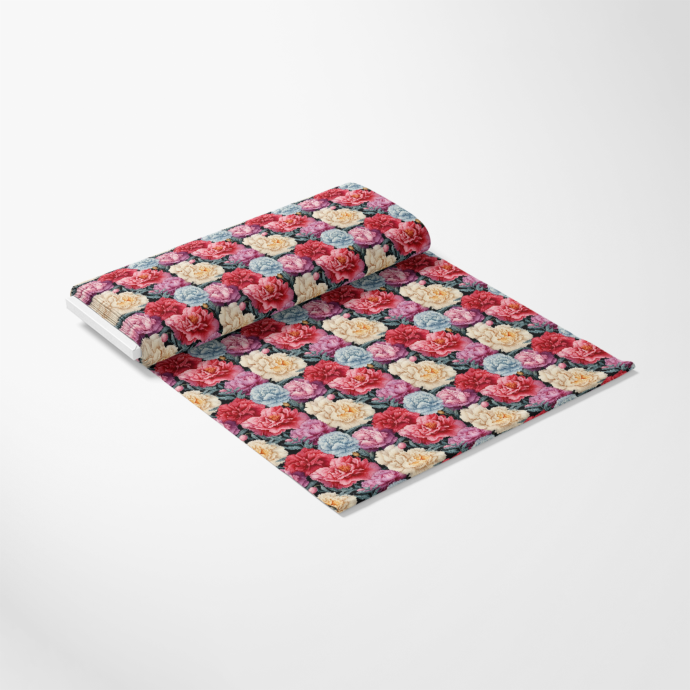 Colorful Carnation Flowers Pattern 7 Quilting Cotton Fabric