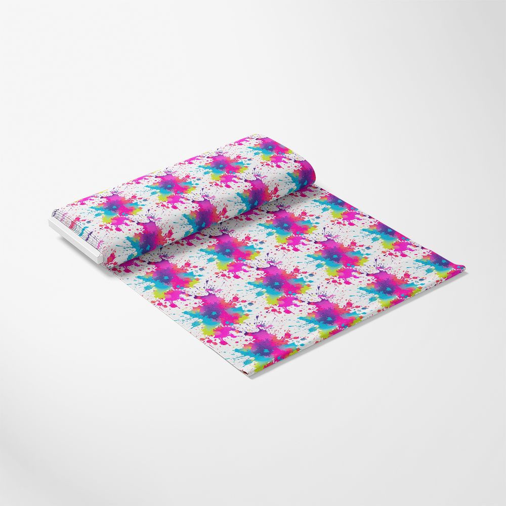 - Colorful Paint Splashes Pattern 4 Quilting Cotton Fabric
- Vibrant magenta, teal, yellow, blue, purple
- Abstract paint splash design
- Artistic, playful, creative
- Soft cotton textile for quilting
- Yardage fabric, continuous roll
- Bright, multicolor, splatter effect
- Cotton quilting fabric, colorful decor