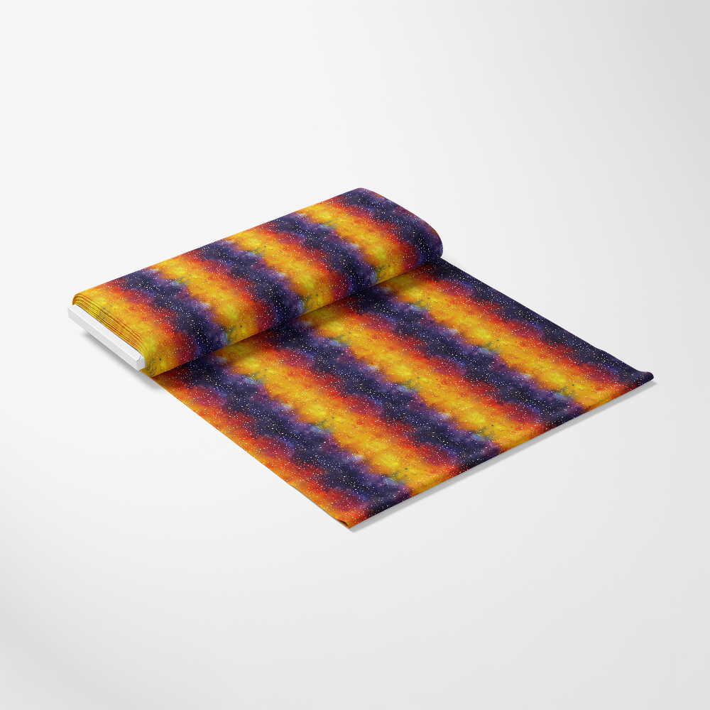 - Cosmic Dance Pattern 1 Quilting Cotton Fabric
- vibrant colors
- yellow, orange, red, purple, dark blue
- celestial, stars, galaxy
- striped, gradient, cosmic design
- quilting fabric, cotton textile
- vivid, decorative, multicolor
- celestial-themed, artistic fabric