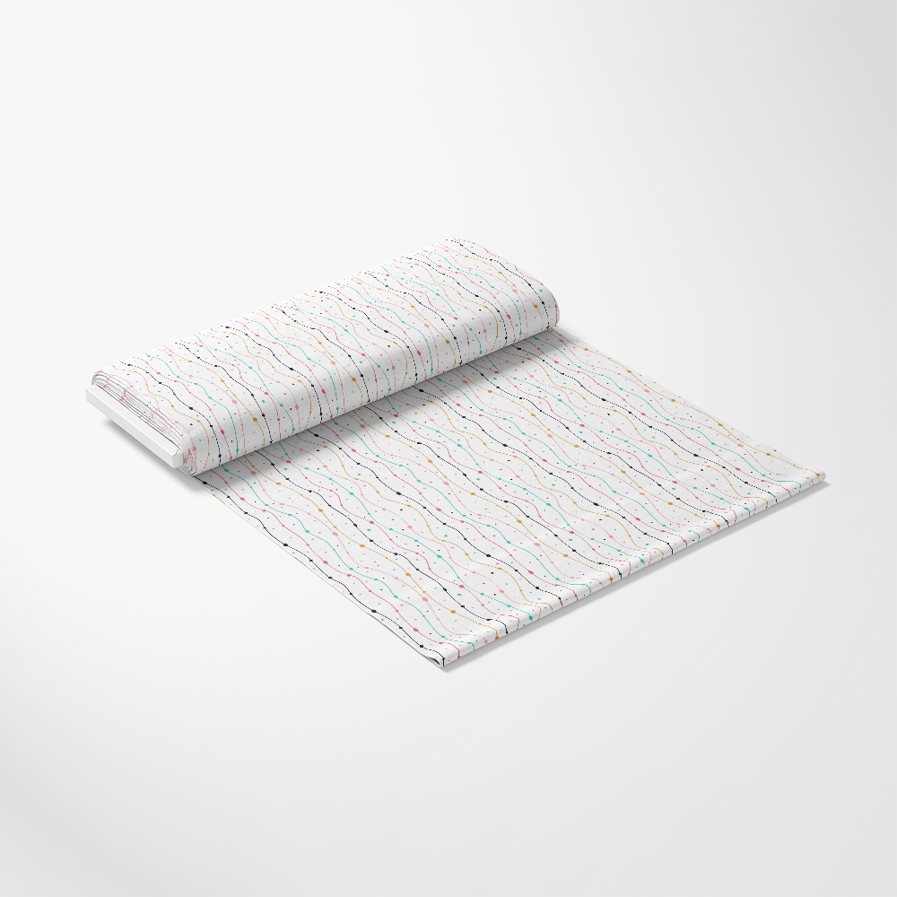 - Cute Abstract Doodles Pattern 14 Quilting Cotton Fabric
- White cotton fabric
- Multicolor abstract doodles
- Wavy lines design
- Small dots detail
- Soft texture
- Quilting material
- Lightweight textile
- Colorful artistic print
- Crafting cotton fabric