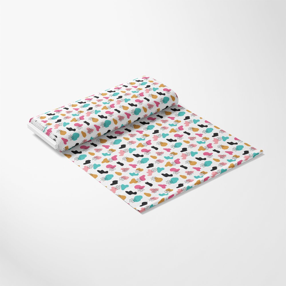 - Cute Abstract Doodles Pattern 15 Quilting Cotton Fabric
- Cotton fabric
- Quilting material
- Abstract shapes
- Multicolor design
- Pink, teal, mustard, black accents
- Soft textile
- Modern doodle motifs
- Lightweight cotton
- Fabric yardage roll