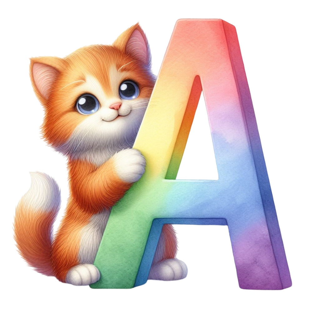 Cute Cats Letter A Fabric Panel