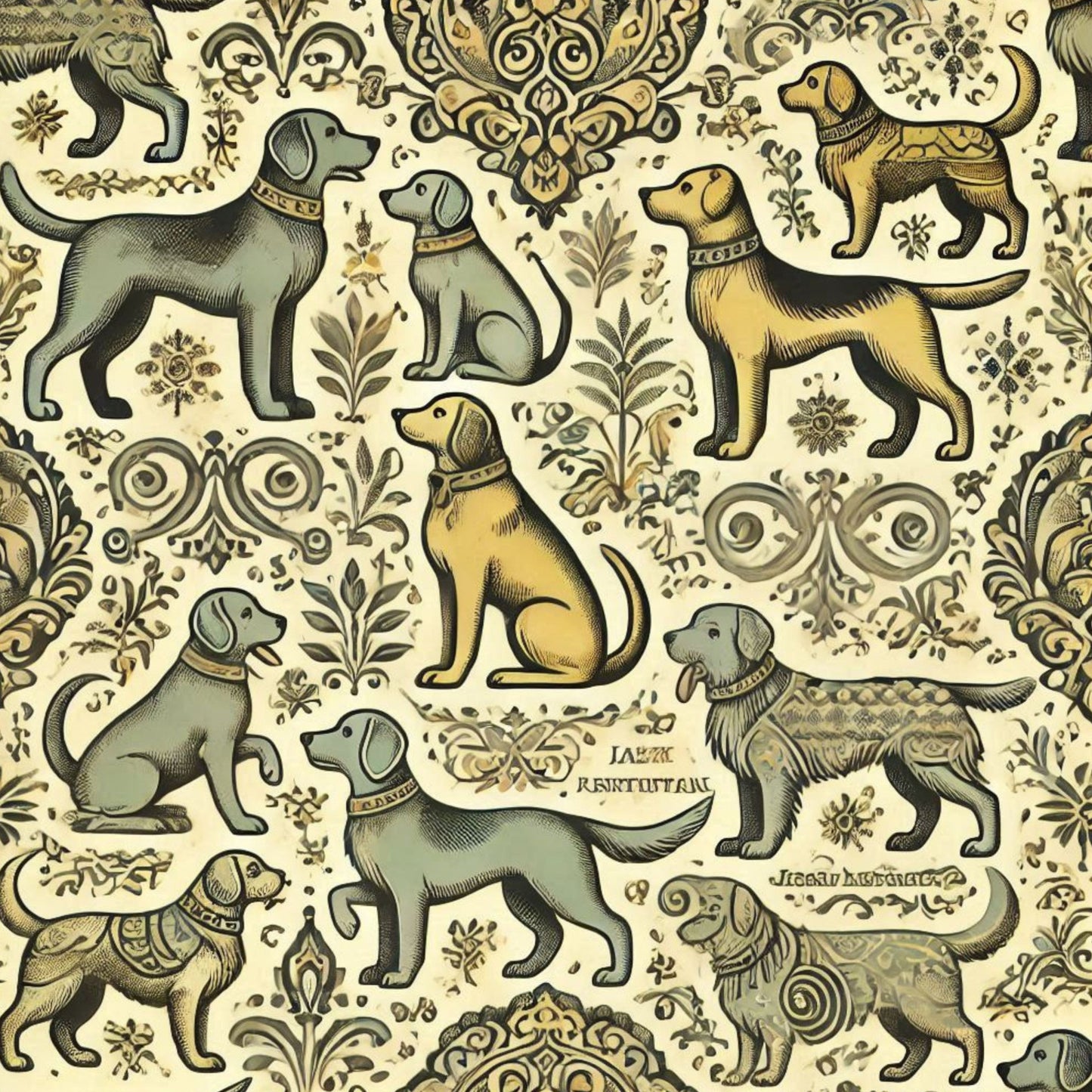 Cute Dog Pattern 24 Quilting Cotton Fabric