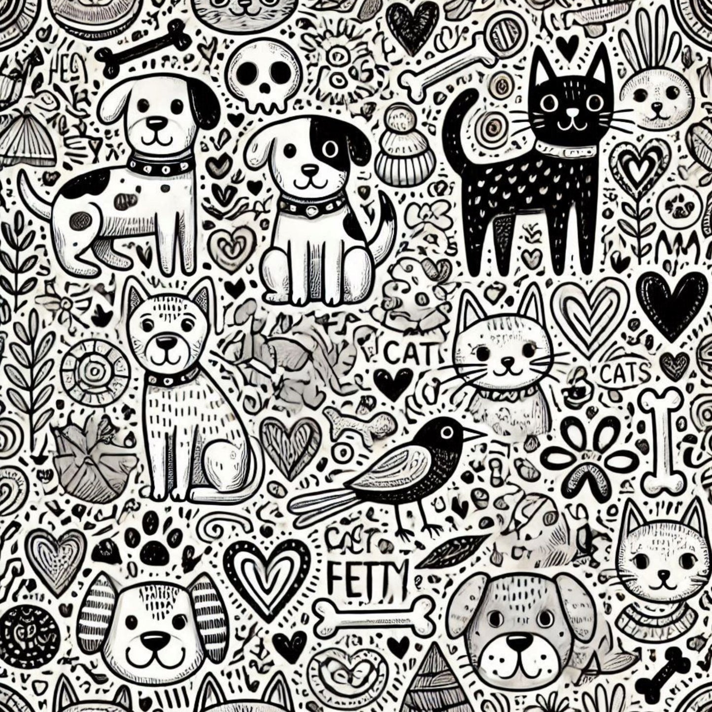 Cute Dog Pattern 30 Quilting Cotton Fabric