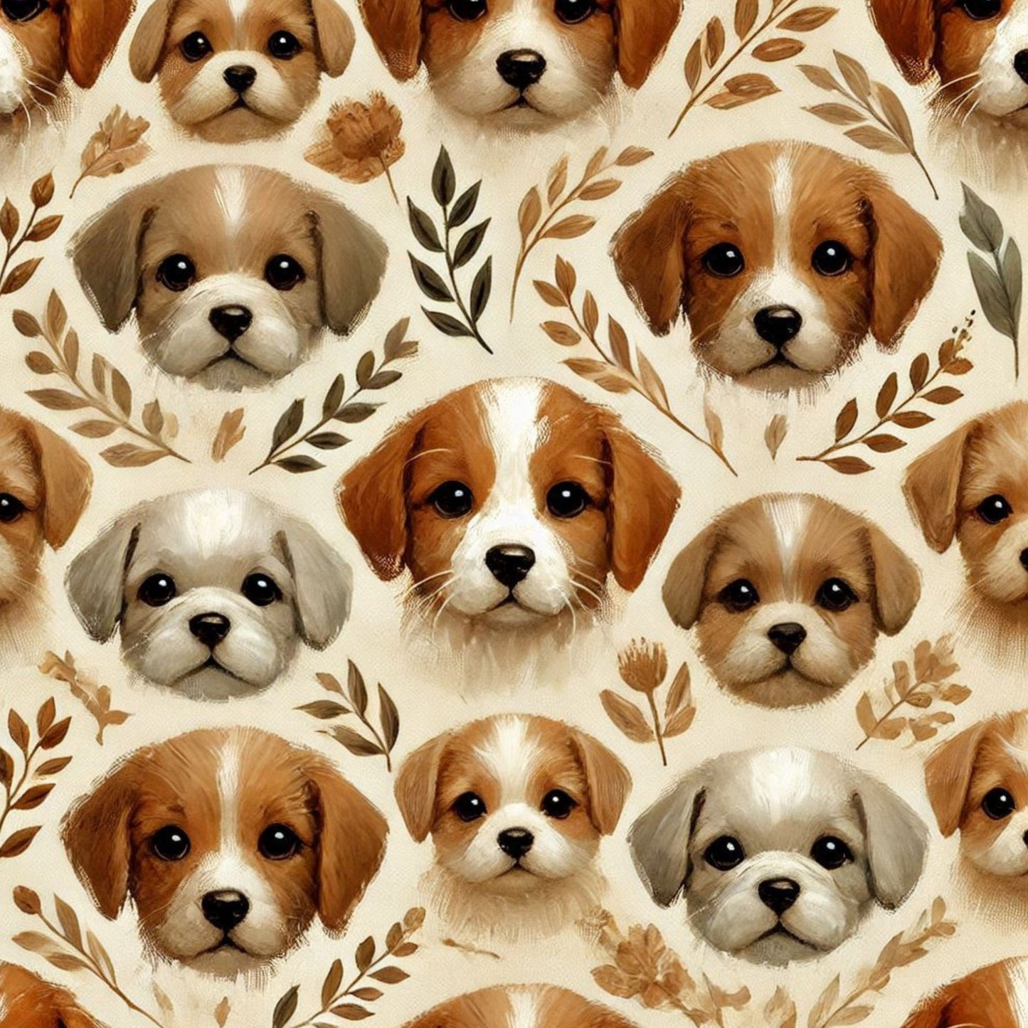 Cute Dog Pattern 3 Quilting Cotton Fabric
