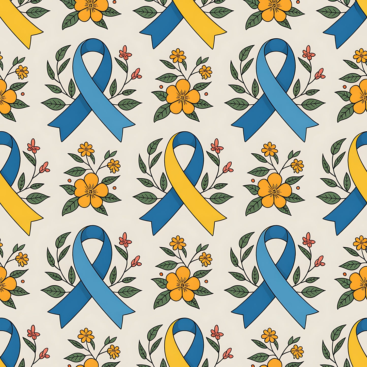 Down Syndrome Awareness Pattern 10 Quilting Cotton Fabric