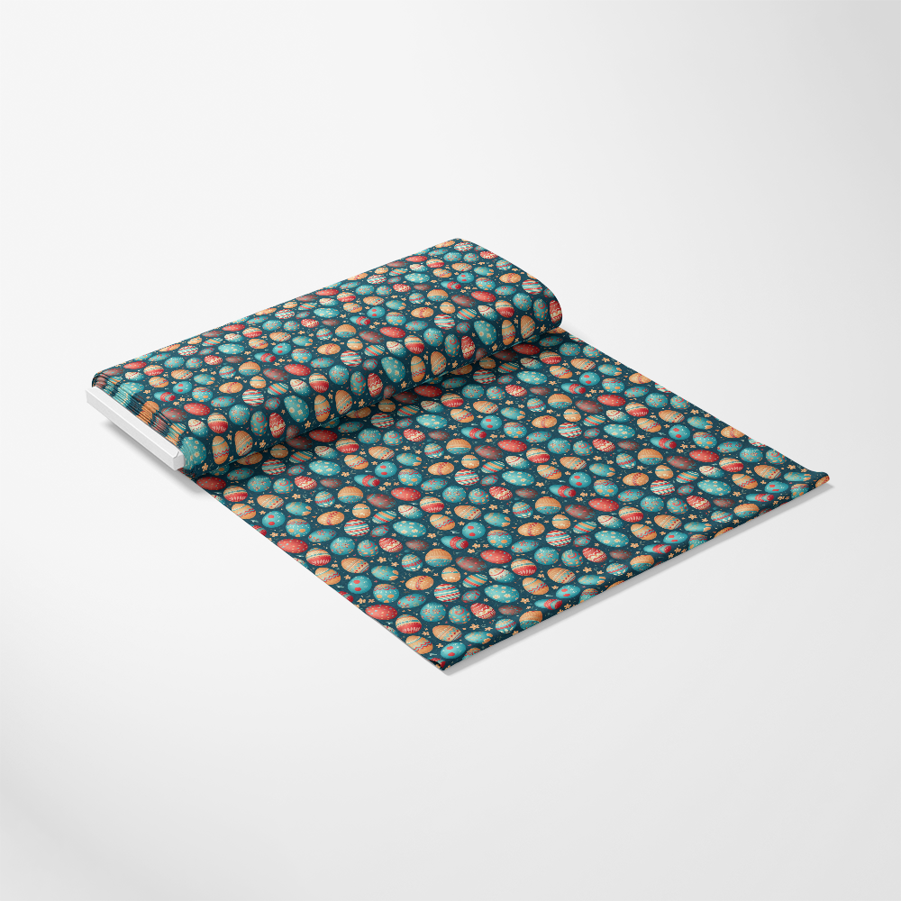 - Easter Eggs Pattern 24 Quilting Cotton Fabric
- multicolored Easter eggs
- teal background
- cotton textile
- spring motif
- seasonal design
- craft material
- quilting fabric
- holiday print
- decorative fabric