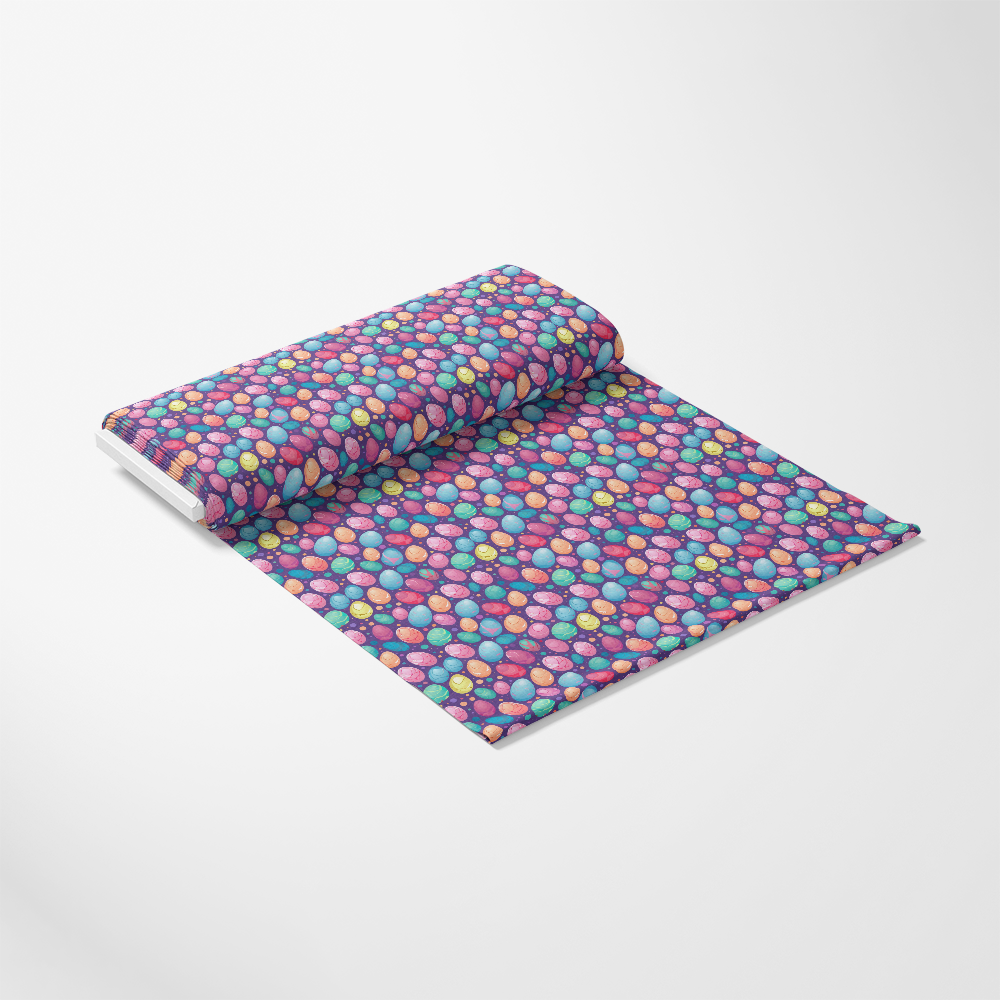 - Easter Eggs Pattern 2 Quilting Cotton Fabric - colorful Easter eggs - pastel colors - pink, blue, yellow, orange - polka dots - quilting fabric - cotton textile - holiday theme - spring design - vibrant colors - decorative fabric - crafting material - fabric yardage - sewing supply