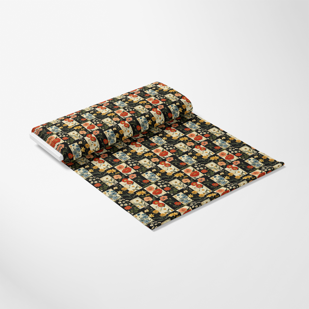 - Eliza's Floral Grids Pattern 7 Quilting Cotton Fabric
- floral
- grid design
- cotton fabric
- quilting fabric
- multicolor
- black background
- red flowers
- beige flowers
- blue flowers
- decorative
- fabric yardage
- printed fabric