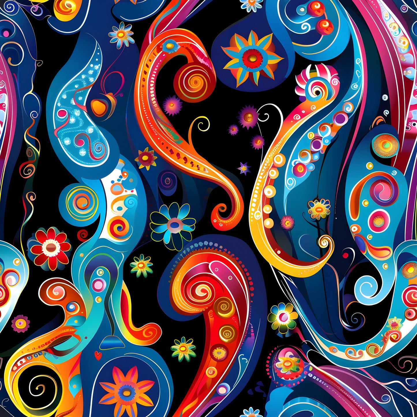 Fantasy Swirl Art Pattern 21 Quilting Cotton Fabric