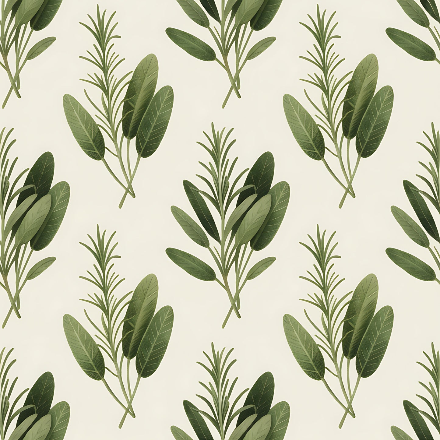 Farmhouse Kitchen Herbs Pattern 27 Quilting Cotton Fabric