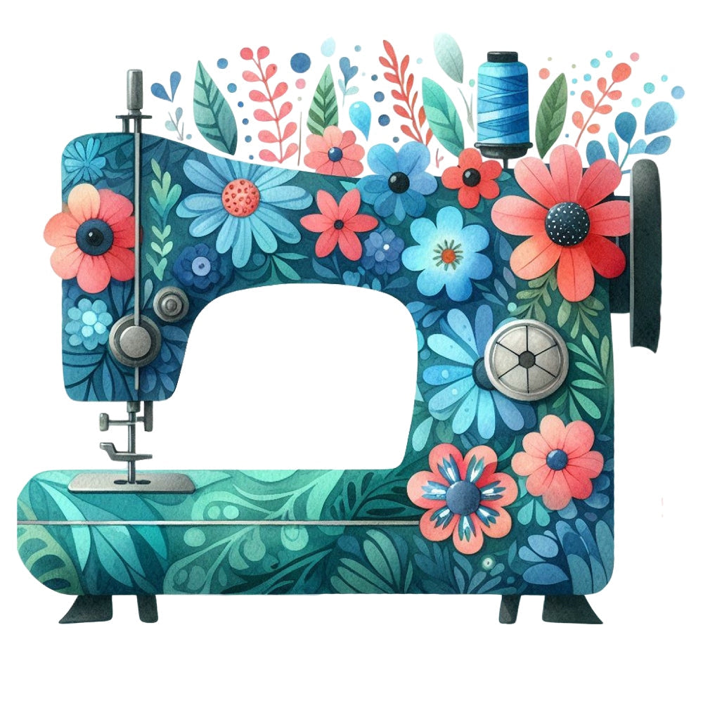 Floral Cute Sewing Machine Fabric Panel 15