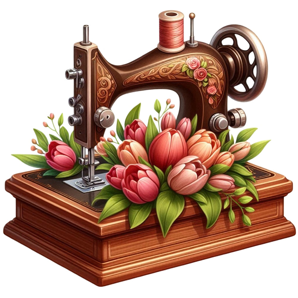Floral Cute Sewing Machine Fabric Panel 16