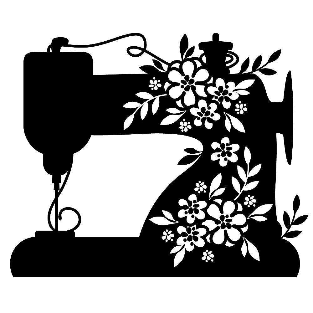 Floral Sewing Machine Fabric Panel