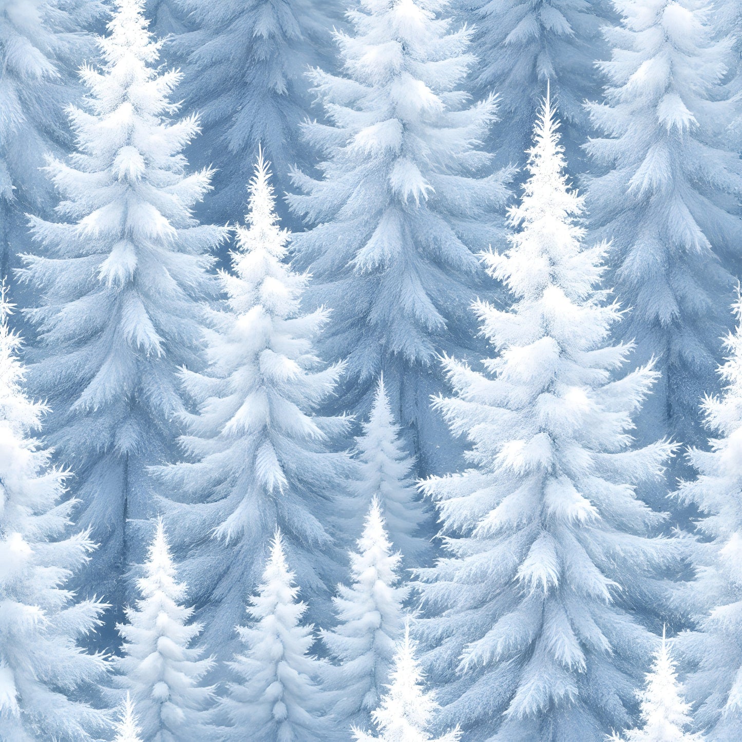 Frosty Winter Trees Pattern 4 Quilting Cotton Fabric